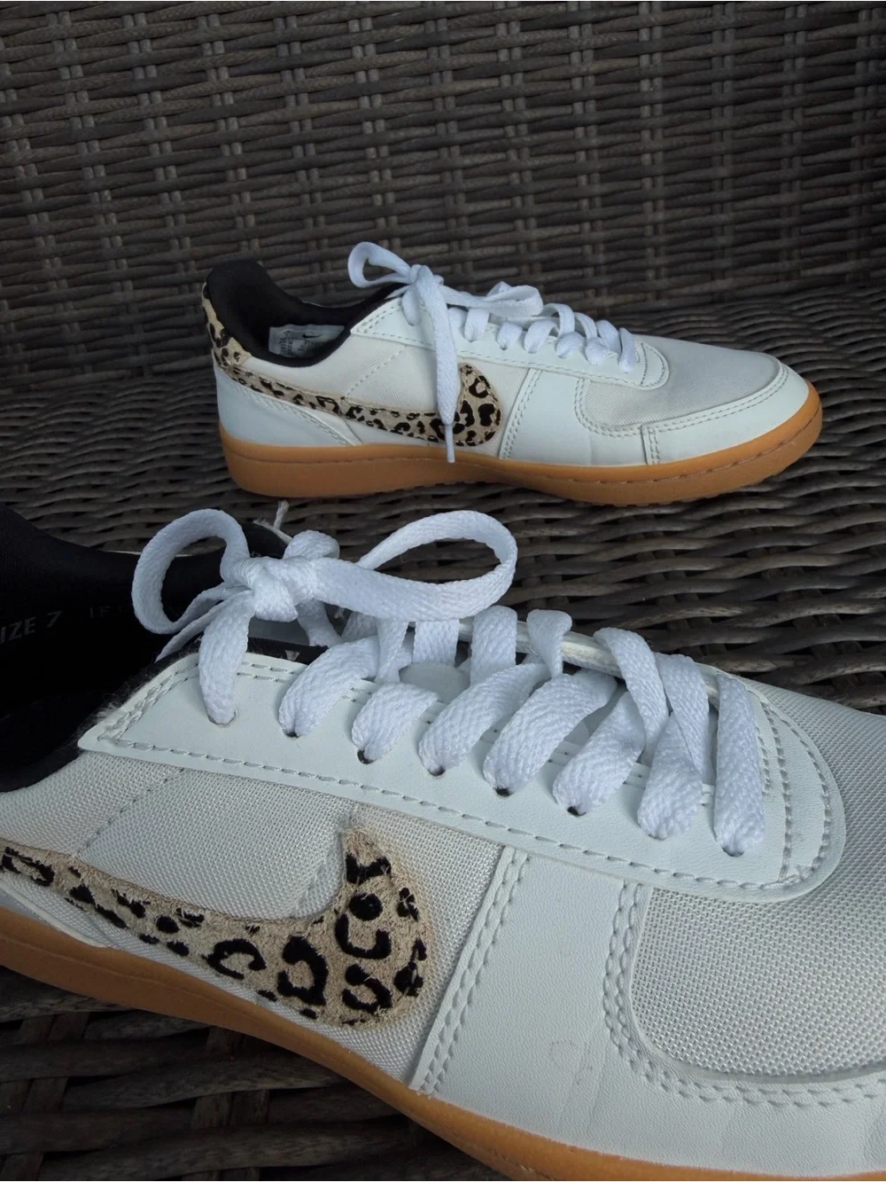 Nike Field General SE White Gum Leopard Swoosh Women’s Shoes Size 7
